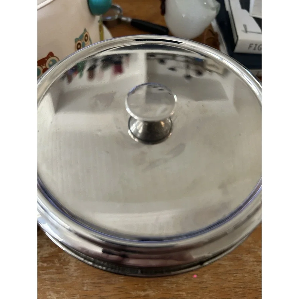 Vintage Stainless Steel Canister Set of 3 w/ Lids MCM Kitchen Storage NESTING